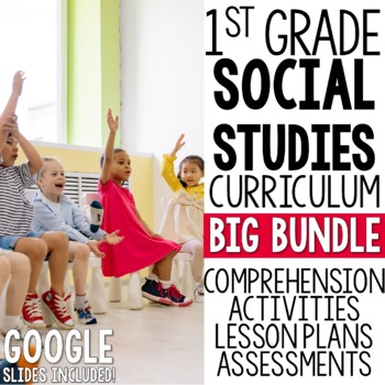 Preview of 1st Grade Social Studies CURRICULUM YEAR LONG Geography Economics History Units