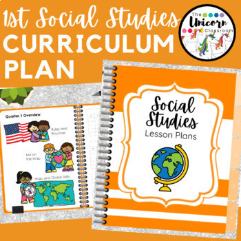 Preview of 1st Grade Social Studies Curriculum Calendar - Map - Plan | Digital Notebook