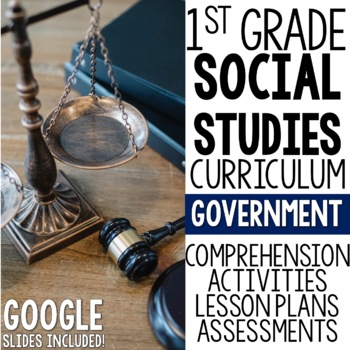 Preview of 1st Grade Social Studies Curriculum Government Laws Unit