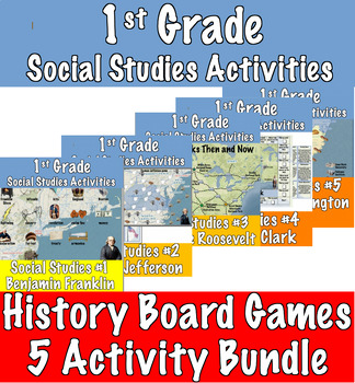 Preview of 1st Grade Social Studies Game + Activity Bundle (35 pages)