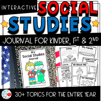 Preview of Social Studies Journal- KINDERGARTEN, 1ST, AND 2ND GRADE (TEKS & CCSS Aligned)