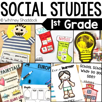 Preview of First Grade Social Studies Curriculum and Integrated Literacy Units BUNDLE