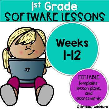 Preview of 1st Grade Technology Lessons Weeks 1-12