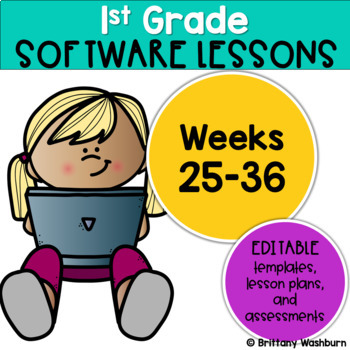 Preview of 1st Grade Technology Lessons Weeks 25-36