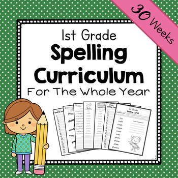Preview of 1st Grade Spelling Curriculum | First Grade Year-Long Spelling Workbook