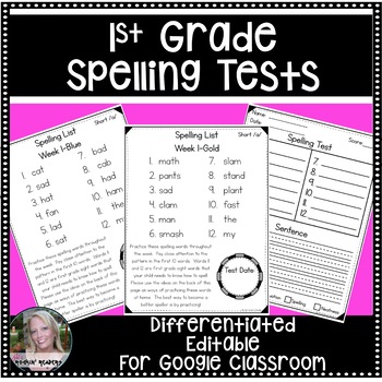 Preview of 1st Grade Spelling Differentiated with Google Slides Distance Learning