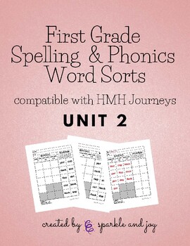 First Grade Spelling & Phonics Word Sorts Unit 2 (compatible with HMH ...