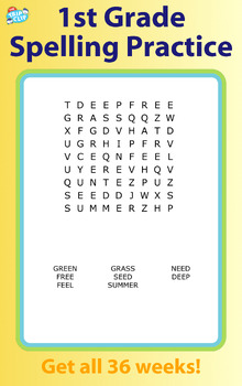 Preview of 1st Grade Spelling Practice: 36 Weeks of Word Search Puzzles