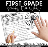 1st Grade Spin to Win Math Station Math Game - Full Year M