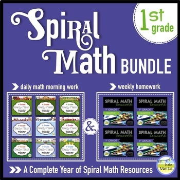 Preview of 1st Grade Spiral Math MEGA BUNDLE