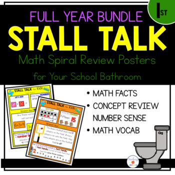 Preview of 1st Grade Spiral Review Posters- Full Year Stall Talk Bundle