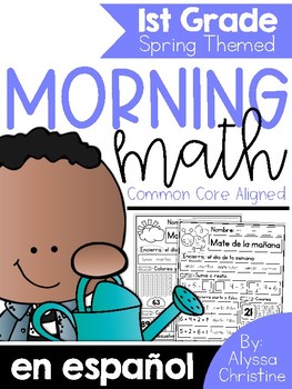Preview of 1st Grade Spring Morning Work in Spanish | Trabajo de la mañana