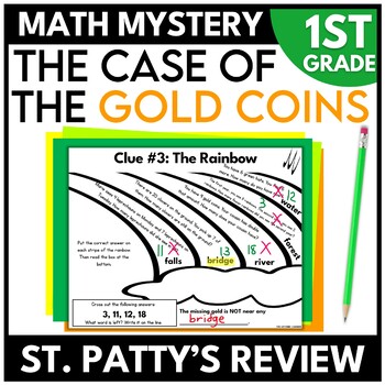 Preview of 1st Grade St. Patrick's Day Math Mystery Leprechaun Escape Room March Math Game