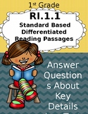 1st Grade Standard Based Differentiated Passages