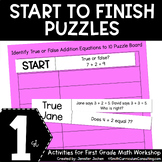 1st Grade Start to Finish Puzzles Self Checking Math Stati
