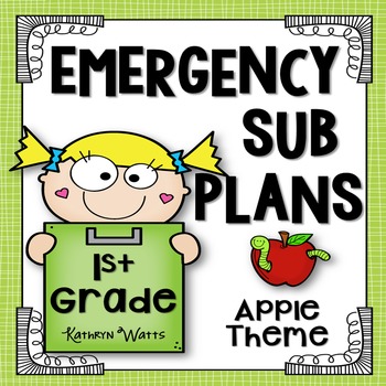Preview of 1st Grade Sub Plans Apples