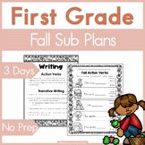 First Grade Sub Plans for Fall