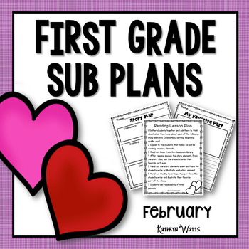 Preview of 1st Grade Sub Plans February