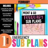 1st Grade Sub Plans: February Emergency Substitute Plans &