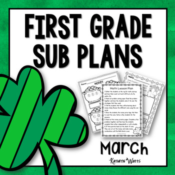 Preview of 1st Grade Sub Plans March