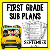1st Grade Sub Plans September