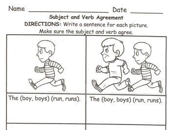 1st Grade Subject Verb Agreement by Krista Lynch | TpT