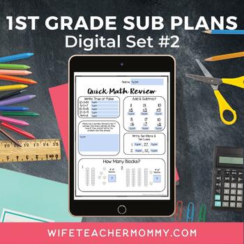 Preview of 1st Grade Sub Plans Digital Google Slides Set #2