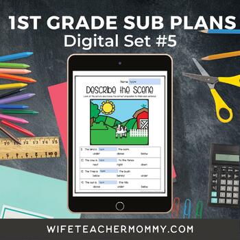 Preview of 1st Grade Sub Plans Digital Google Slides Set #5