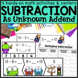 1st Grade Subtraction As An Unknown Addend Math Centers fo
