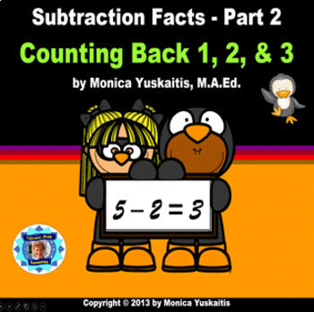 Preview of 1st Grade Subtraction Facts 2 - Counting Back 1, 2, & 3 Powerpoint Lesson