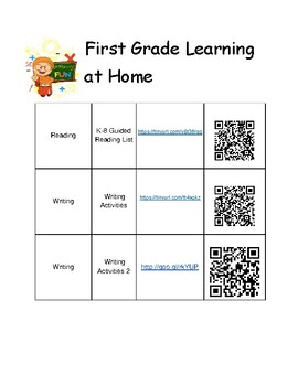 Preview of 1st Grade Summer Learning Activities