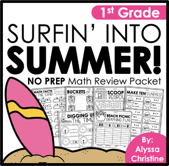 Preview of 1st Grade Summer Math Review | Summer Practice Pages