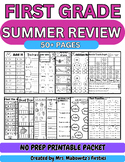 1st Grade April and May Summer Packet NO PREP Review