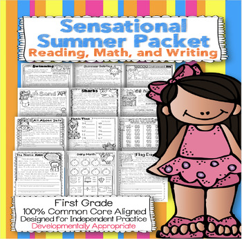 Preview of 1st Grade Summer Review Retention 100% Common Core Google Slides™ & PDFs