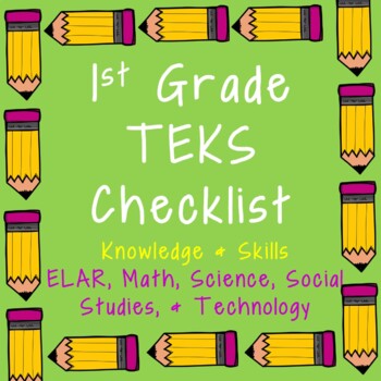 Preview of 1st Grade TEKS Checklist