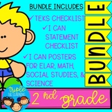2nd Grade TEKS Checklist & I Can Posters BUNDLE