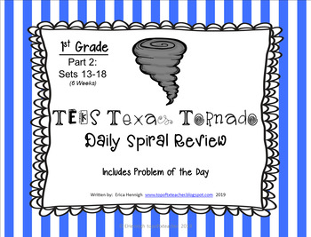 Preview of 1st Grade NEW TEKS Texas Tornado Spiral Review Part 2: Sets 13-18 POD & Calendar