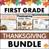 1st Grade THANKSGIVING Addition Worksheets Vocabulary Acti