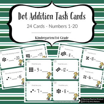 Preview of 1st Grade Task Cards - Dot Addition Math