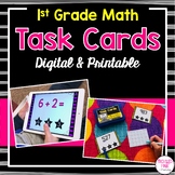 First Grade Task Cards for Math Centers (Digital & Printable)