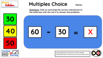 Preview of 1st Grade Technology Activities - Lesson 10: Subtracting Multiples of 10 (20-60)