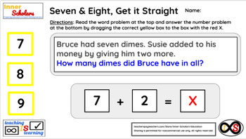 Preview of 1st Grade Technology Activities - Lesson 19: 7 & 8 Addition and Subtraction