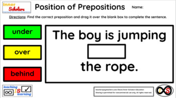 Preview of 1st Grade Technology Activities - Lesson 20: Prepositions