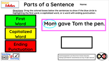 Preview of 1st Grade Technology Activities - Lesson 4: Capitalization & Ending Punctuation