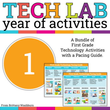 Preview of 1st Grade Technology Curriculum Activities Bundle | Full Year Computer Lab