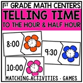 1st Grade Telling Time to the Hour and Half Hour Math Cent