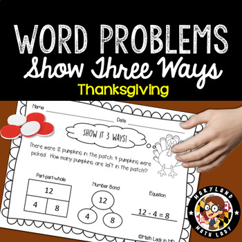 Preview of 1st Grade Thanksgiving Math Word Problems