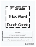 1st Grade Trick Word Punch Cards