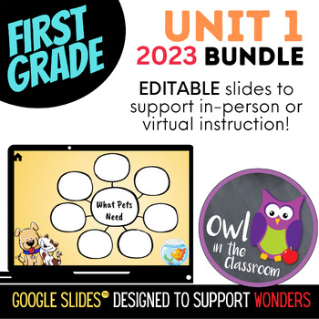 Preview of 1st Grade - UNIT 1 BUNDLE (Google Slides™) - Aligned w/ WONDERS 2023