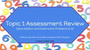 Preview of 1st Grade Unit 1 Assessment Review for enVision Math